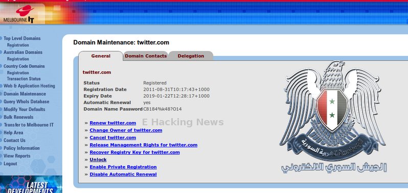 Melbourne IT Server hacked - Twitter, Nytimes, HuffingtonPost Compromised