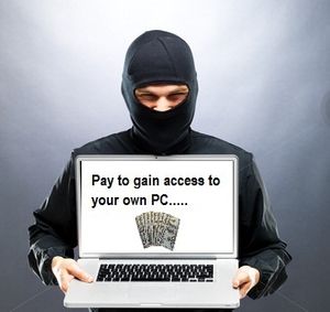 Ransomware Malware demanding €100 for unlock