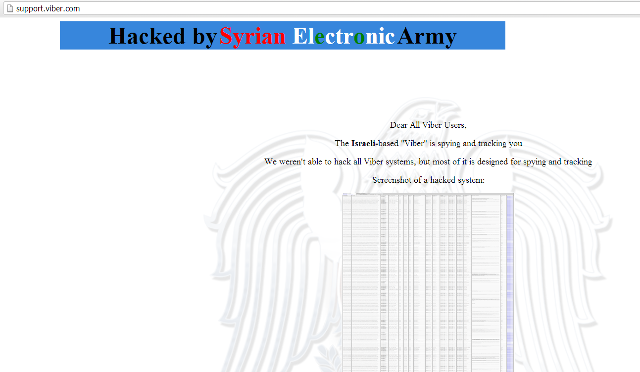 Viber hacked by Syrian Electronic Army